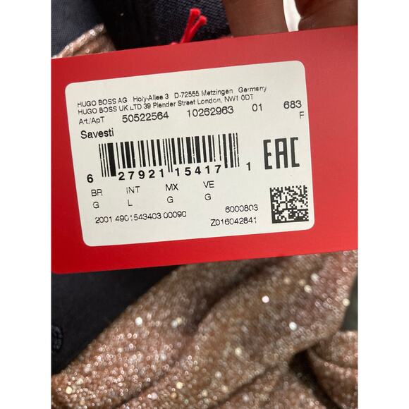 NWT Hugo Boss Womens Gold Glitter Knit Pants Sz L . Lurex - Picture 8 of 12